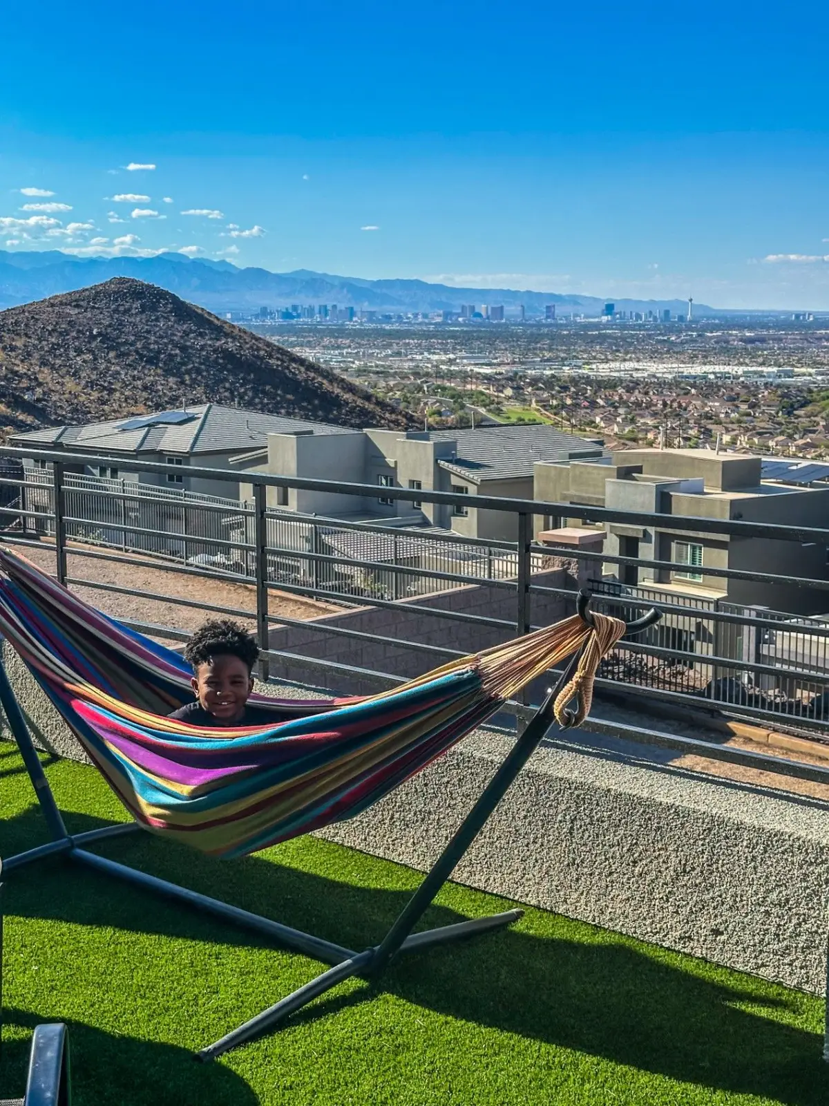 Las Vegas neighborhood viewed from a hillside hammock
